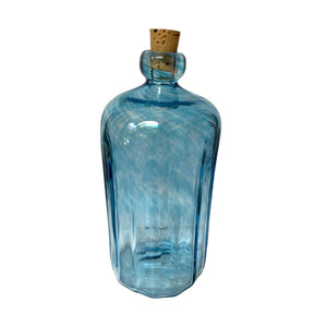 Botella Vidrio Soplado Gde Azul